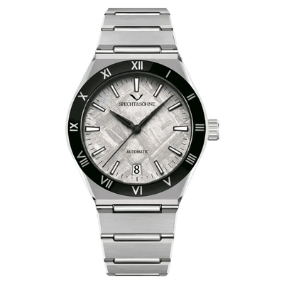 My Store luxury automatic watches with a stainless steel band and striking silver dial