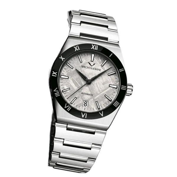 Luxury automatic watches with a silver metal bracelet and Roman numeral dial for elegant styling